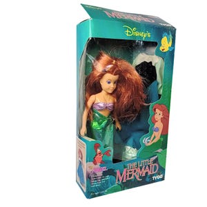 1991 Neue Offene Vintage Tyco 1st Version Disney Prinzessin Kleine Meerjungfrau Puppe LESEN Bild 2