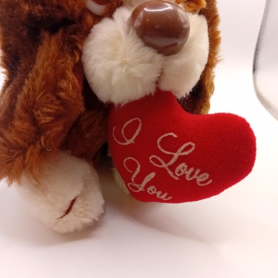 Vintage Russ Berrie Baxter Puppy Dog Plush I Love You Heart