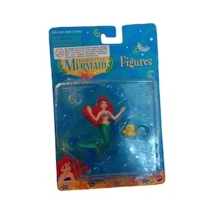 BNIB New Vintage Mattel Walt Disney Princess The Little Mermaid Ariel & Flounder Action Figures Classic Figurines Mermaid Sea Kidcore