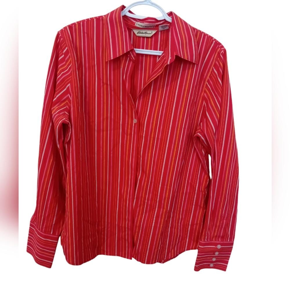 Men's Vintage Y2K 2000s Semi Formal Eddie Bauer Stripes Button up