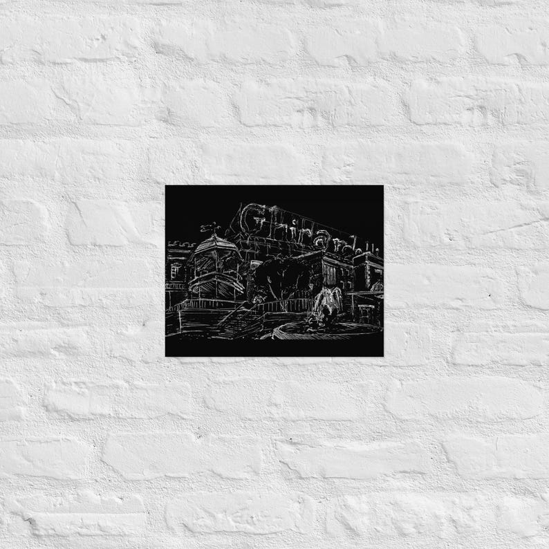 Ghirardelli Square sketch print, San Francisco sketch, Ghirardelli print, Ghirardelli Square black and white, Art Print, San Francisco print