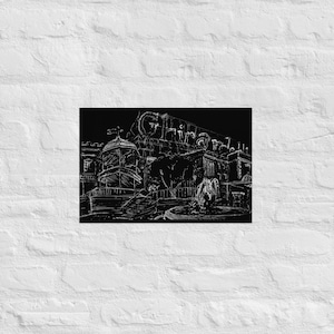 Ghirardelli Square sketch print, San Francisco sketch, Ghirardelli print, Ghirardelli Square black and white, Art Print, San Francisco print