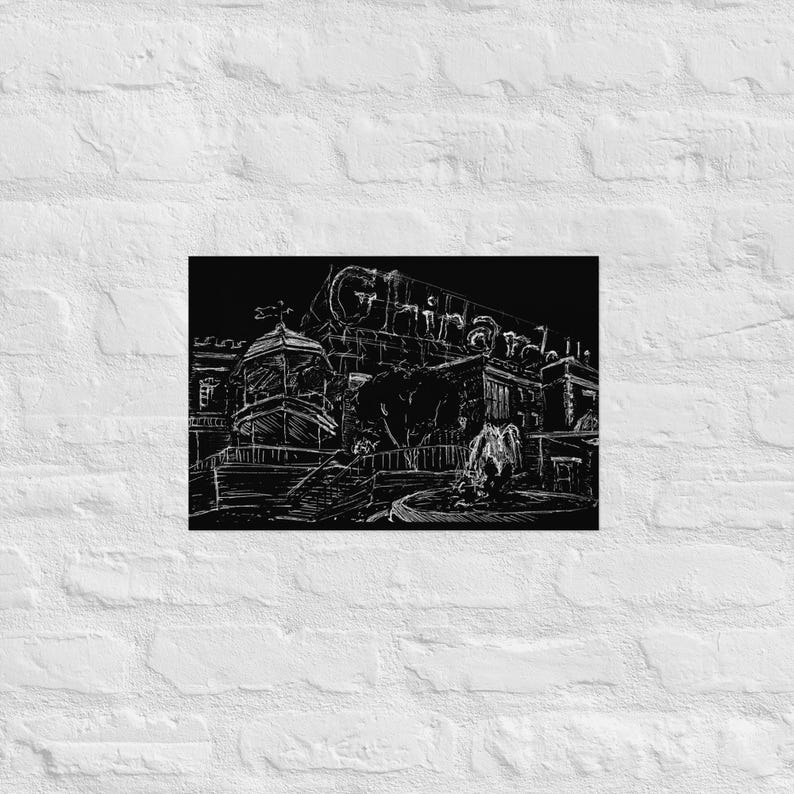 Ghirardelli Square sketch print, San Francisco sketch, Ghirardelli print, Ghirardelli Square black and white, Art Print, San Francisco print