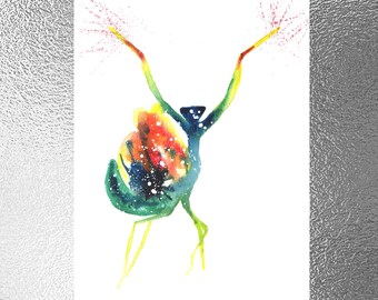 森林火災に遭遇したカマキリ、オリジナルの油絵または版画、リアルな