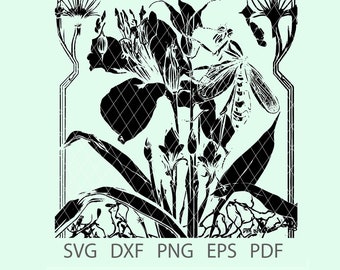 Art Nouveau Flower SVG, Clipart, Cricut