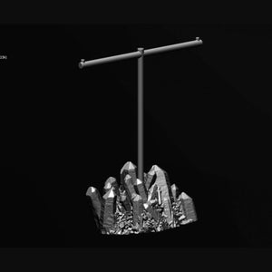 Support de boucle d&#39;oreille en cristal de quartz 2 Fichier numérique STL pour l&#39;impression 3D