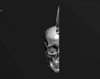 Mohawk Side Skull STL Digital File for 3D Printing