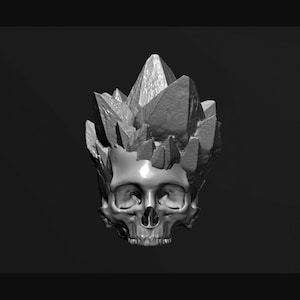 Quartz Skull Small Spikes STL Digital File for 3D Printing