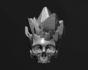 Quartz Skull Small Spikes STL Digital File for 3D Printing