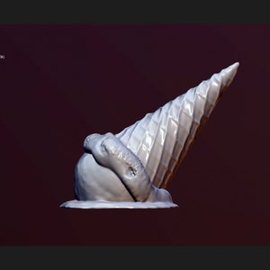 Dropped Ice Cream STL Digital File for 3D Printing