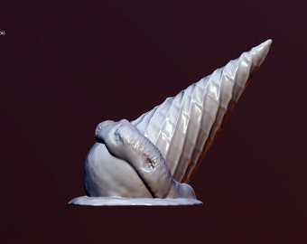 Dropped Ice Cream STL Digital File for 3D Printing