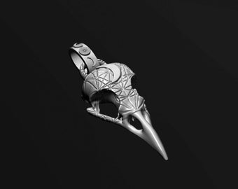 Moon Crow Skull with Bail STL Digital File for 3D Printing
