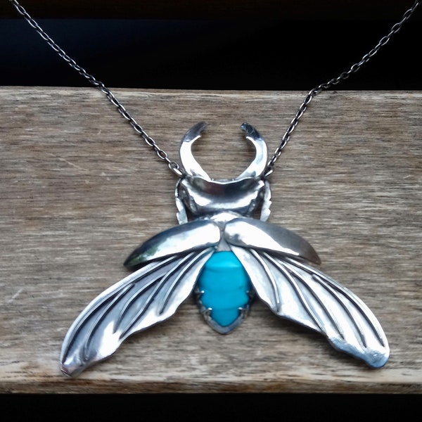 Sale!! Flying Stag Beetle with Turquoise