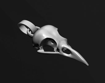 Crow Skull with Bail STL Digital File for 3D Printing