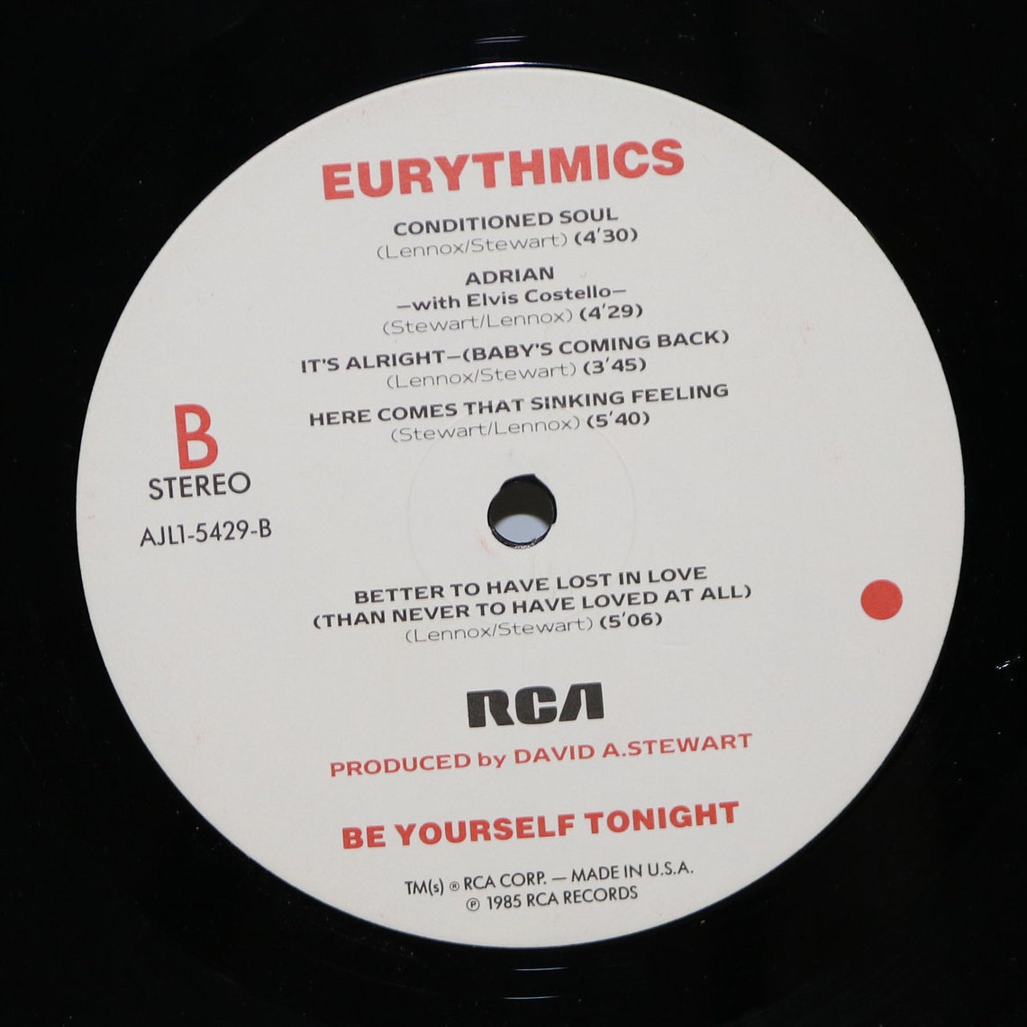 EURYTHMICS Reclaimed Be Yourself Tonight record album 9 art | Etsy
