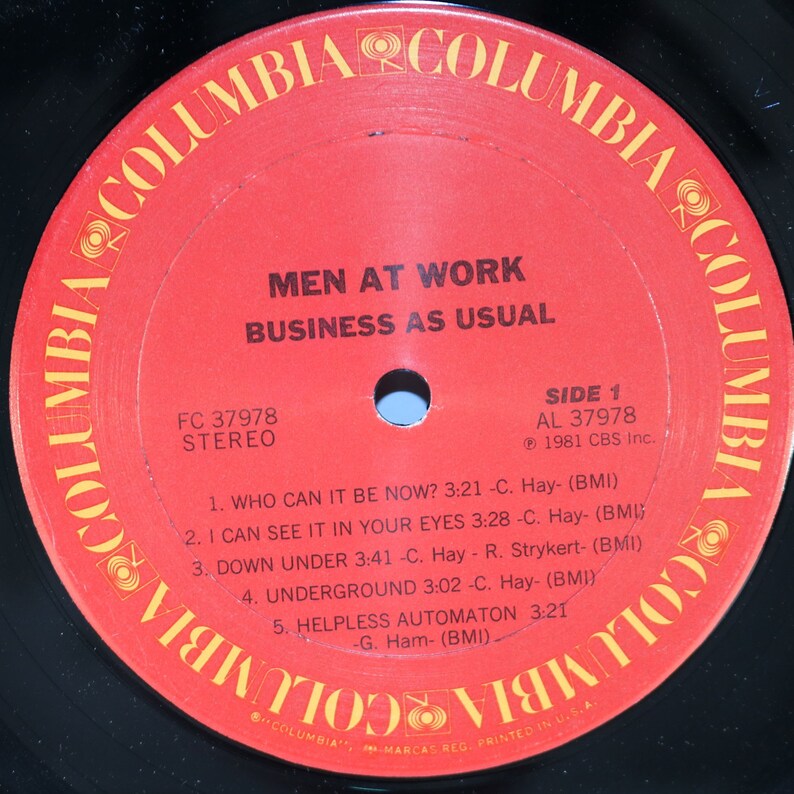 MEN AT WORK Reclaimed 1981 Business as Usual New Ware Record Etsy