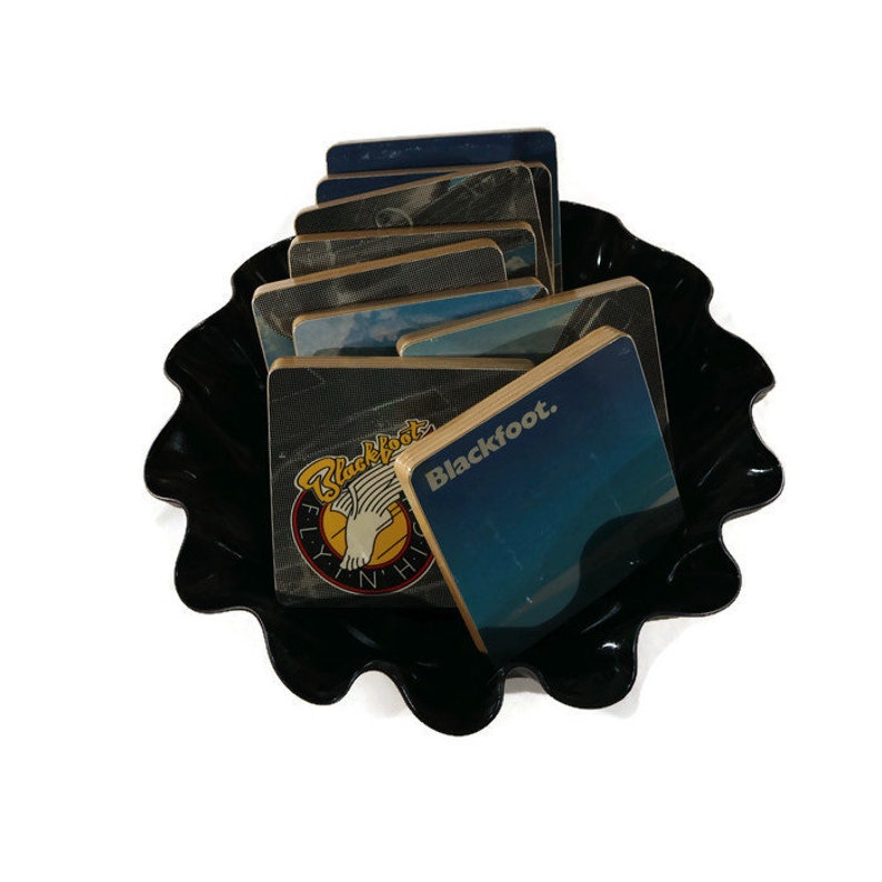 BLACKFOOT Reclaimed Flying High music album 9 cover art coasters /& vinyl record bowl