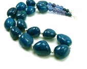 Peacock blue agate necklace