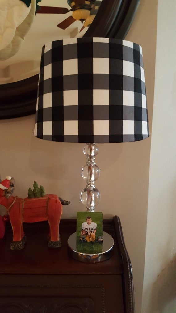 black and white plaid lamp shade