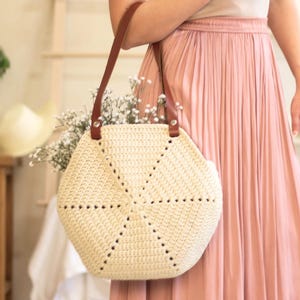 HÄKELANLEITUNG Hexagon Tasche Häkeltasche Hexagon Häkeltasche Anfängermuster Markttasche Einkaufstasche Sommertasche Handtasche häkeln Easy