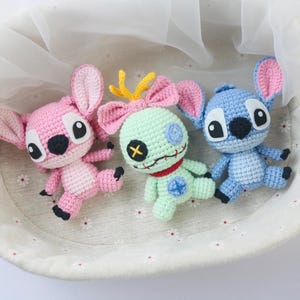 PATRÓN DE GANCHILLO 3en1 Mini Monstruos Alienígenas Azules y Rosas Scrump (Amigurumi, Ganchillo, Tutorial fotográfico, Archivo PDF)