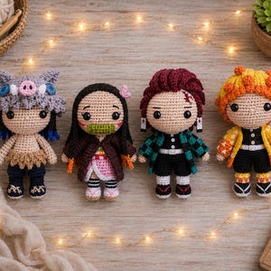 Häkelanleitung Demon Slayer 5in1 Bundle Pdf Patterns Anime-Inspired Creations, kimetsu No Yaiba, englisch PDF killer Squad