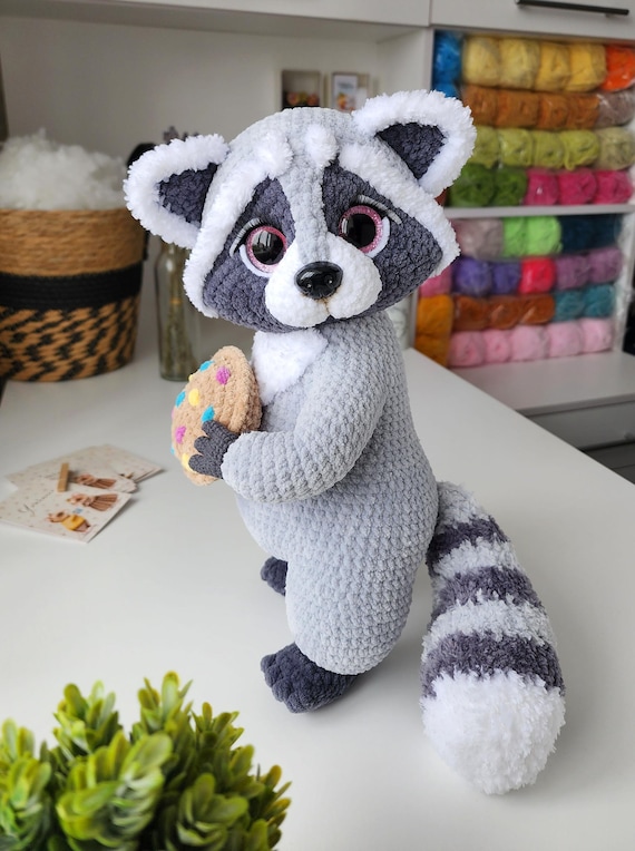Raccoon Amigurumi Crochet – DIY Stuffed Animal Toy, Cute Crochet Raccoon Pattern, Amigurumi Animal,Handmade Toy English and German