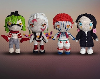 Crochet pattern Demon Slayer 4in1 Bundle Pdf Patterns Anime-Inspired Creations English PDF Demon Inspired Warriors Amigurumi Fighters