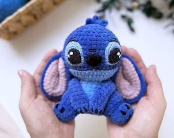 CROCHET PATTERN Stitch Mini Blue Alien Monster (Amigurumi, Crochet, Photo tutorial PDF file) English