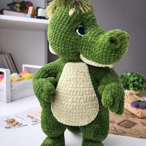 Crocodile plush crochet no sew pattern Amigurumi alligator for the Christmas gift or other holidays souvenir Amigurumi tutorial PDF EN GR