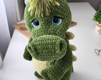 Cocodrilo de peluche a crochet sin costura Patrón Amigurumi caimán para regalo de Navidad u otros recuerdos festivos Tutorial Amigurumi PDF EN GR