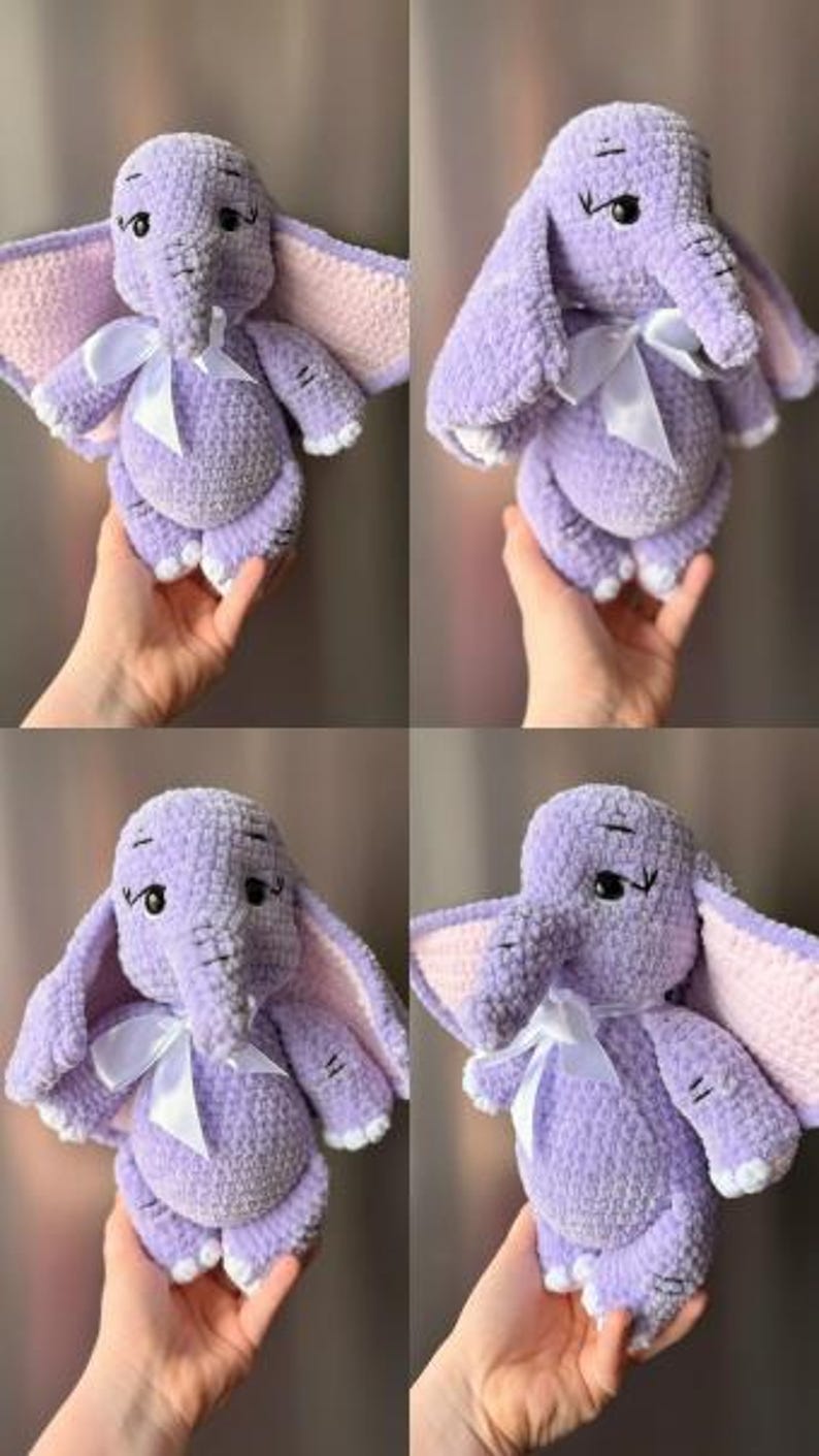 Elephant Amigurumi Crochet Pattern PDF – Plush Toy Step-by-step ...