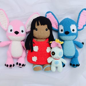 PATRÓN DE GANCHILLO 4 en 1 Punto Jumbo, Muñeca Angel Scrump / Amigurumi Monstruos Alienígenas Azules y Rosas + Tutorial en video en PDF