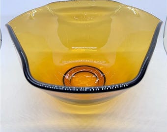Vintage Anchor Hocking Amber Triangular Chip Bowl