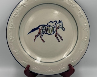 Vintage 2006 Louisville Stoneware “Kentucky” Equestrian Ceramic Decorative Plate