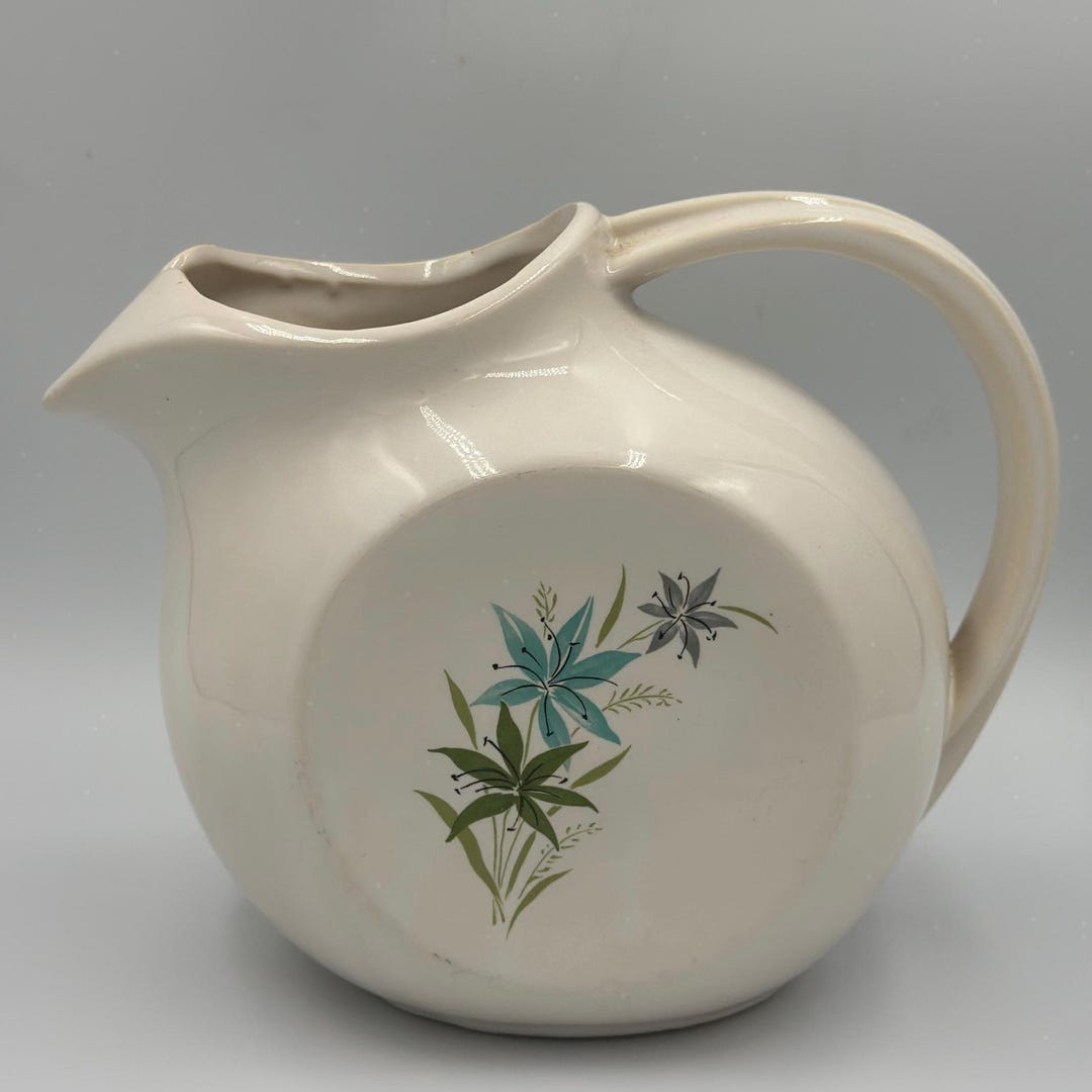 Vintage Mccoy Tilt Pitcher With Floral Transfer Design - Etsy
