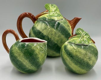 Vintage Pier 1 Ceramic Watermelon Tea Set