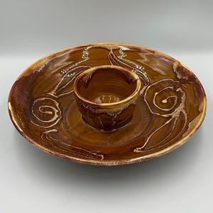 Vintage Dryden Pottery “Ozark Frontier” Original 1pc Chip and Dip Bowl