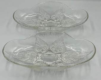 Conjunto de 2 travessas transparentes vintage Anchor Hocking “Renaissance”