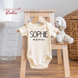 Custom Name Baby Onesie: Elegant Script, Newborn Gift