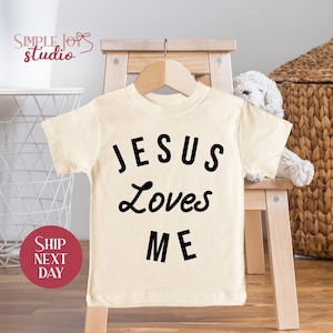 Jesus Loves Me Toddler Shirt, Christian Shirt for Kids, Religious Kids Clothing, Faith Based Shirt, Spiritual Kids Gift(SK-REL4)