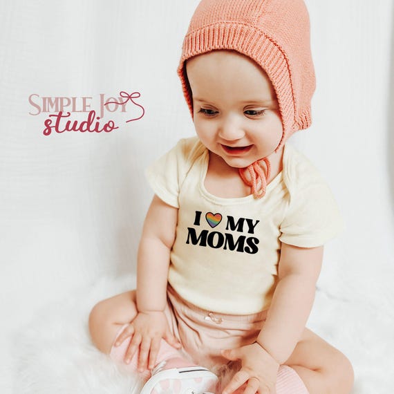 Moms Pride Baby Outfit Rainbow Pride Wildflowers Baby Bodysuit