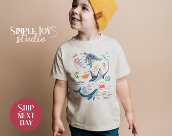 Ocean Animal Toddler Shirt: Sea Life Graphic Tee - Etsy