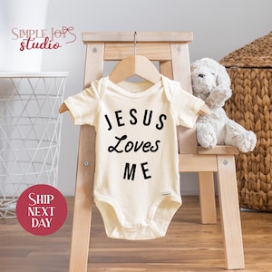 Jesus Loves Me Baby Onesie® - Christian Infant Bodysuit
