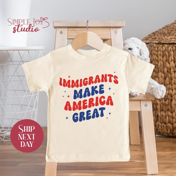 Immigrants Make America Great Toddler Shirt, No Kings Baby Onesies