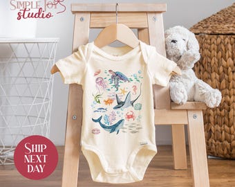 Sea Life Baby Onesie®: Ocean Animals, Beach Outfit