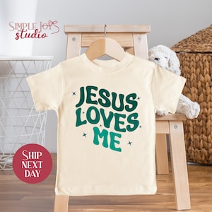 Jesus Loves Me Toddler Shirt, Christian Toddler Shirt, Religious Kids Tee, Faith-Based Shirt for Kids, Jesus Gifts for Kids(SK-REL14)