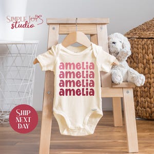 Personalized Baby Onesie®, Custom Name Baby Bodysuit, Cute Baby Clothes, Cute Baby Girl Outfit, Unique Baby Shower Gift, (SK-TRE31)
