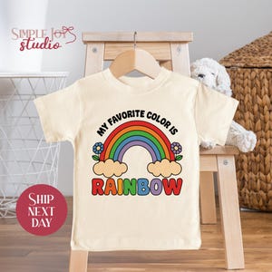 Rainbow Pride Toddler Shirt, LGBTQ+ Support Shirt, Cute Rainbow Shirt for Kids, My Favorite Color is Rainbow Shirt(SK-PRI26 )