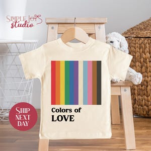 Pride Colors of Love Shirt, LGBTQ Toddler Shirt, Rainbow Graphic Tee for Kids, Inclusive Equality Shirt, Gay Pride Gift(SK-PRI24)